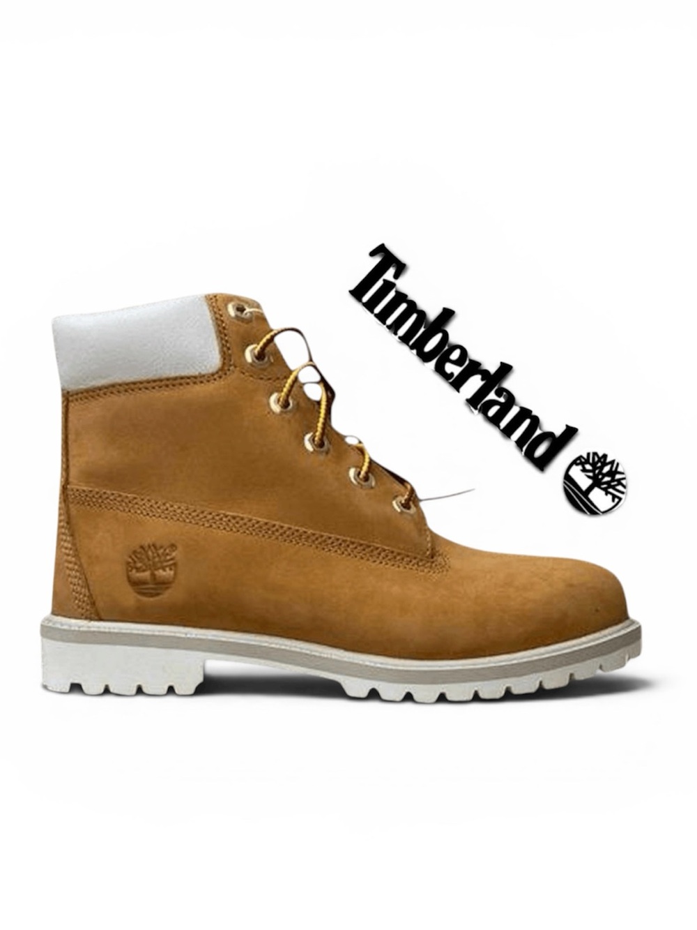 Timberland Premium 6-Inch Waterproof  Boots in Wheat/White Boys US Size 6; EU 39